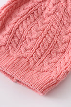 Load image into Gallery viewer, Bubblegum pink cable knit pom pom beanie hat baby toddler adult