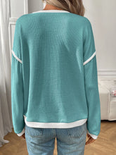 Load image into Gallery viewer, Jessica Ribbed Contrast Trim Long Sleeve Top