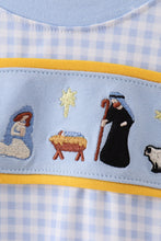 Load image into Gallery viewer, Blue nativity embroidery bubble