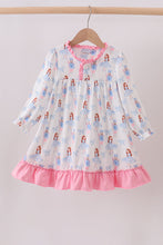 Load image into Gallery viewer, Pink bow nutcracker ruffle dress