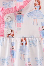 Load image into Gallery viewer, Pink bow nutcracker ruffle dress
