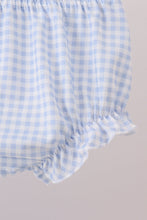 Load image into Gallery viewer, Blue santa claus embroidery bloomer set