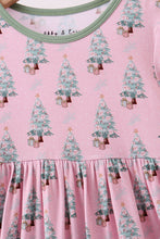 Load image into Gallery viewer, Pink christmas tree bamboo dress