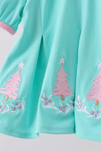 Load image into Gallery viewer, Green christmas tree embroidery bloomer  set