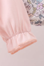 Load image into Gallery viewer, Pink floral bow applique bloomer set