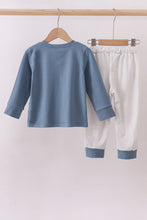 Load image into Gallery viewer, Blue puppy embroidery pants set