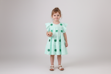 Load image into Gallery viewer, Mint clover sequin ruffle tiered dress