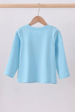 Load image into Gallery viewer, Blue character embroidery top