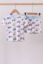 Load image into Gallery viewer, Blue car print bamboo pajama set