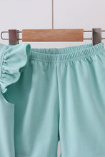 Load image into Gallery viewer, Green bunny applique shorts set