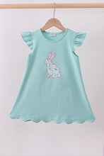 Load image into Gallery viewer, Green bunny applique dress