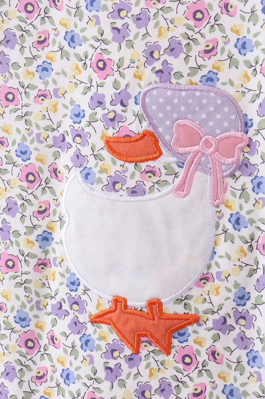 Goose Floral AppliquƩ Set