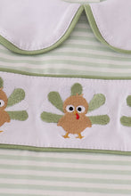 Load image into Gallery viewer, Sage turkey embroidery gingham pants set - Abbies Place