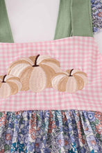 Load image into Gallery viewer, Blue floral pumpkin embroidery ruffle pants set - Abbies Place