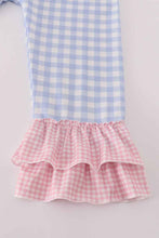 Load image into Gallery viewer, Blue floral pumpkin embroidery ruffle pants set - Abbies Place