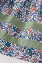 Load image into Gallery viewer, Blue floral pumpkin embroidery ruffle bloomer set - Abbies Place