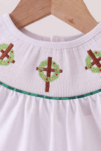 Load image into Gallery viewer, White wreath smocked romper - Abbies Place