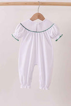 Load image into Gallery viewer, White wreath smocked romper - Abbies Place