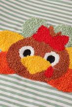 Load image into Gallery viewer, Green turkey french knot stripe pants set