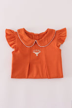 Load image into Gallery viewer, Rust Texas embroidery ruffle pants set - Abbies Place