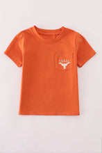 Load image into Gallery viewer, Rust Texas embroidery top - Abbies Place