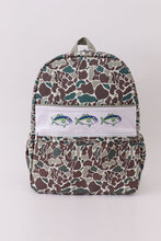 Load image into Gallery viewer, Camouflage fish embroidery canvas backpack