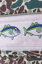 Load image into Gallery viewer, Camouflage fish embroidery canvas backpack