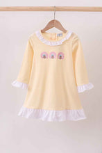 Load image into Gallery viewer, Beige turkey embroidery ruffle dress - Abbies Place