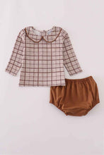 Load image into Gallery viewer, Brown plaid bloomer set - Abbies Place
