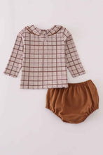 Load image into Gallery viewer, Brown plaid bloomer set - Abbies Place
