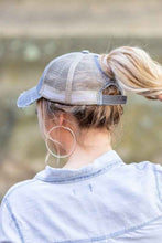 Load image into Gallery viewer, Distressed Messy Bun Hat Cap - Abbies Place