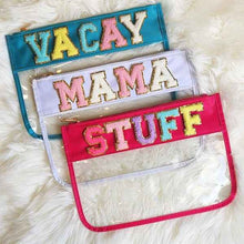 Load image into Gallery viewer, Varsity Letter Clear Pouch Travel Organizer - Abbies Place