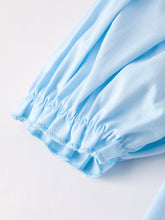 Load image into Gallery viewer, Girls Cross Smocking Embroidered Blue Dress