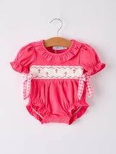 Load image into Gallery viewer, Hot Pink Smocked Church Christ Bishop Christening Romper