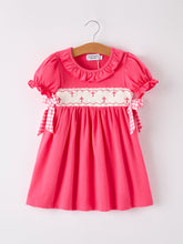Load image into Gallery viewer, Hot Pink Smocked Church Christ Bishop Christening Dress