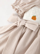Load image into Gallery viewer, Fall Thanksgiving Pumpkin Embroidery Smock Plaid Girls Dress
