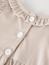 Load image into Gallery viewer, Fall Halloween & Thanksgiving Pumpkin Embroidery Smock Plaid Baby Girl Romper