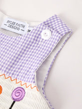 Load image into Gallery viewer, Fall Halloween Purple Balloon Pumpkin Cat Smock Embroidery Baby Boy Romper