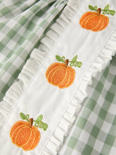 Load image into Gallery viewer, Fall Halloween & Thanksgiving Applique Plaid Girls Bloomers Romper Set