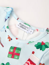 Load image into Gallery viewer, Christmas Characters and Gift Print Girls Dress