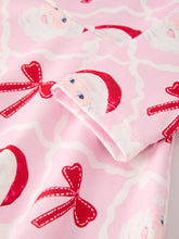 Load image into Gallery viewer, Winter Christmas Pink Santa and Bow Holiday Girls Dress