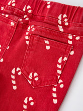 Load image into Gallery viewer, Girls Red Christmas Themed Denim Jeans