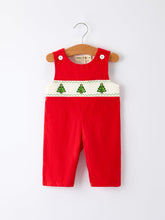Load image into Gallery viewer, Christmas Baby Boys Romper: Adorable Green Christmas Tree Embroidery