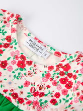 Load image into Gallery viewer, Christmas Santa Applique Girls Floral Long Sleeve Set