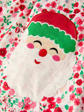 Load image into Gallery viewer, Christmas Santa Applique Girls Floral Long Sleeve Set