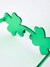 Load image into Gallery viewer, Green Shamrock Shaped Sunglasses for St. Patrick’s Day