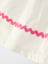 Load image into Gallery viewer, Fall White Girls Dress with Pink Bow Embroidery