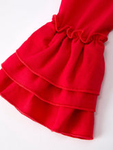 Load image into Gallery viewer, Baby Girls Valentine’s Bow Print Long Sleeve Ruffle Set