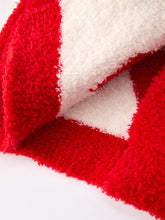 Load image into Gallery viewer, Valentine’s Day Girls Red Heart Pattern Fuzzy Knit Cardigan with Front Pockets