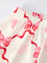 Load image into Gallery viewer, Valentine’s Day Girl Set with Heart Print and Red Ruffle Details
